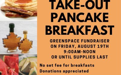 Take-out Pancake Breakfast: August 19, 9-12noon