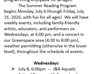 CPL 2026 Summer Reading Program